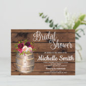 Rustic Country Wine Barrel Bourgogne Vrijgezellenf Kaart (Staand voorkant)