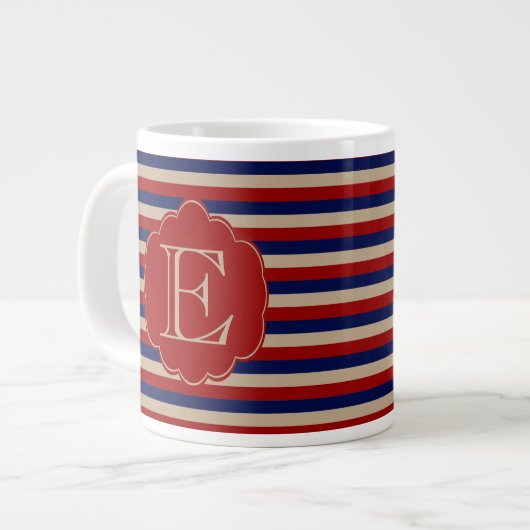 Rustic Country Winter Monogrammed Grote Koffiekop (Links)