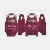 Rustic Country Wood Burgundy Weddenschap Dank je Bedankdoosjes (Uitgevouwen)