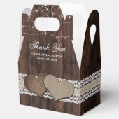 Rustic Country Wood Burlap Wedding Bedankt Bedankdoosjes (Geopend)