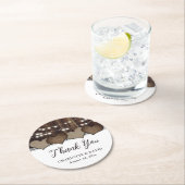 Rustic Country Wood Burlap Wedding Bedankt Ronde Kartonnen Onderzetter (Insitu)