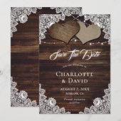 Rustic Country Wood Burlap Wedding Save The Date (Voorkant / Achterkant)