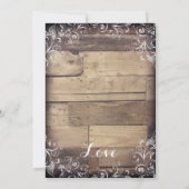 Rustic Country Wood Flourish Wedding Invitations Kaart (Achterkant)