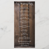 Rustic Country Wood Flowers Heart Wedding Programs Programmakaart (Achterkant)
