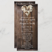 Rustic Country Wood Flowers Heart Wedding Programs Programmakaart (Voorkant / Achterkant)