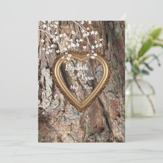 Rustic Country, Wood Heart Lijst, huwelijksadvies, Advieskaart (Staand voorkant)
