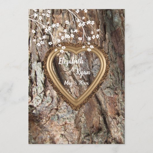 Rustic Country, Wood Heart Lijst, huwelijksadvies, Advieskaart (Voorkant)