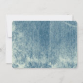 Rustic Country Wood Heart Wedding Blue Kaart (Achterkant)