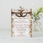Rustic Country Wood Hoefijzer Wedding Invitations Kaart (Staand voorkant)