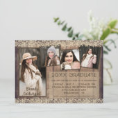 Rustic Country Wood Lace AFSTUDEREN 5 foto's Kaart (Staand voorkant)