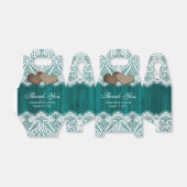 Rustic Country Wood Lace Blauwgroen Wedding Bedankdoosjes (Uitgevouwen)