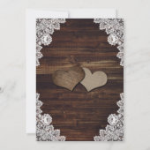 Rustic Country Wood Lace Sunflower Wedding Kaart (Achterkant)