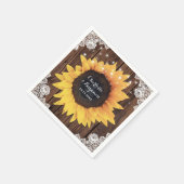 Rustic Country Wood Lace Sunflower Wedding Napkins Servet (Hoek)