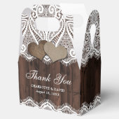 Rustic Country Wood Lace Wedding Bedankdoosjes (Geopend)