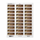 Rustic Country Wood & Lighted Mason Jars Wedding Etiket (Full Sheet)