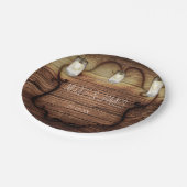 Rustic Country Wood & Lighted Mason Jars Wedding Papieren Bordje (Gekanteld)