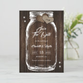 Rustic Country Wood Mason Jar Wedding Save The Date (Staand voorkant)