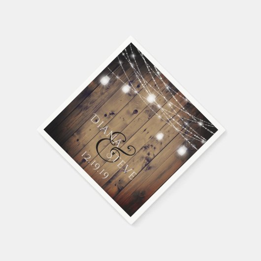 Rustic Country Wood Mason Jar Wedding Servet (Hoek)