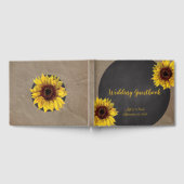 Rustic Country Wood Sunflower Wedding Gastenboek (Volledig)