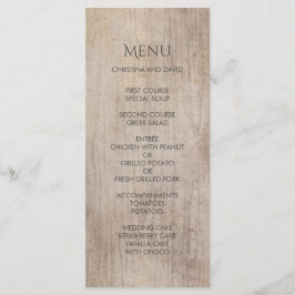 Rustic Country Wood Wedding Menu