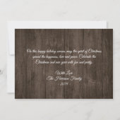 Rustic Country Woodgrain Holiday Kerstfoto Kaart (Achterkant)
