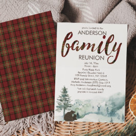 Rustic Country Woodland Animals Family Reunion Kaart