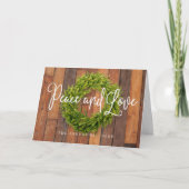 Rustic Country Woodsy Botanische Wreater Kerstmis Feestdagen Kaart (Voorkant)
