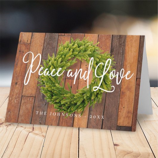 Rustic Country Woodsy Botanische Wreater Kerstmis Feestdagen Kaart