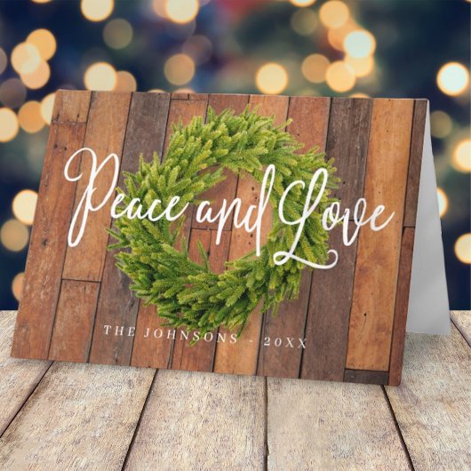 Rustic Country Woodsy Botanische Wreater Kerstmis Feestdagen Kaart