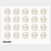 Rustic Country WreatSignature Script Ronde Sticker (Vel)