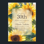 Rustic Country Yellow Sunflower 30th Birthday Kaart<br><div class="desc">Roestgeel en bruin landelijke zonnebloemen met prachtige groene bladeren voor de 30e verjaardag van de feestdag voor vrouwen. Neem contact met ons op voor hulp bij aanpassingen of om passende producten aan te vragen.</div>