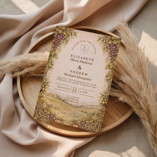 Rustic Countryside Vineyard Wedding Kaart