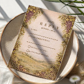 Rustic Countryside Vineyard Wedding RSVP Kaartje