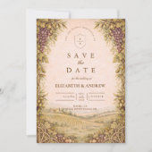 Rustic Countryside Vineyard Wedding Save The Date (Voorkant)
