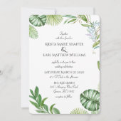 Rustic County Greenery Wedding Invitations Kaart (Voorkant)