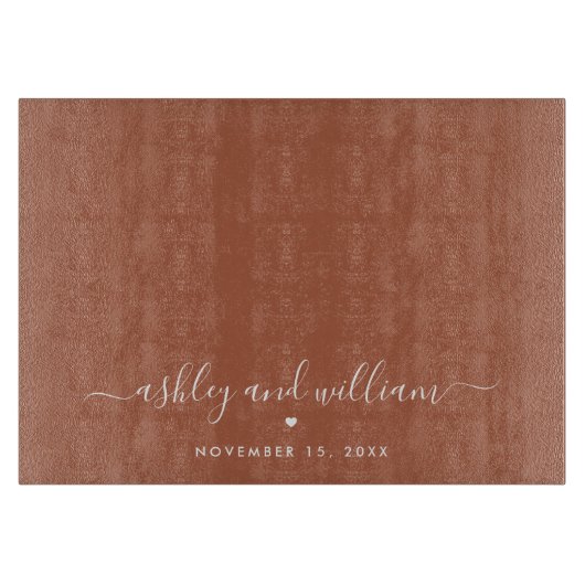 Rustic Couple Vast Date Script Farmhouse Snijplank (Voorkant)