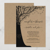 Rustic Couple's Wedding Shower Invitation Kaart (Voorkant / Achterkant)