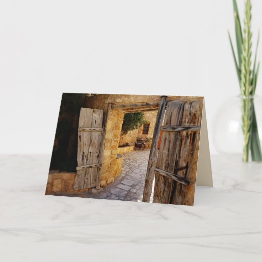 Rustic Courtyard, alle Occasion Blank Greeting Kaart (Voorkant)
