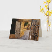 Rustic Courtyard, alle Occasion Blank Greeting Kaart (Gele Bloem)