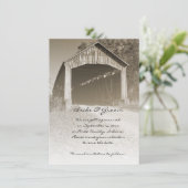 Rustic Covered Bridge Wedding Save the Date (Staand voorkant)