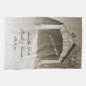 Rustic Covered Bridge Wedding Save the Date Theedoek (Horizontaal)