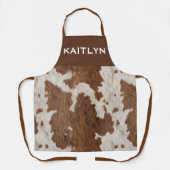 Rustic Cow Faux Fur Spots Brown White  Schort (Voorkant)