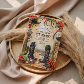 Rustic Cowboy 1st Rodeo Birthday Kaart