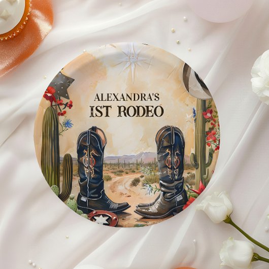 Rustic Cowboy 1st Rodeo Birthday Papieren Bordje
