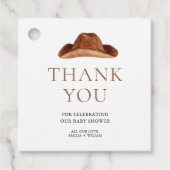 Rustic Cowboy Baby shower Bedankjes Labels (Voorkant)