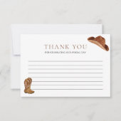Rustic Cowboy Baby shower Bedankkaart (Voorkant)