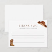 Rustic Cowboy Baby shower Bedankkaart (Voorkant / Achterkant)