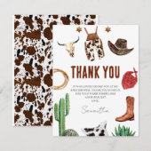 Rustic Cowboy Baby shower Dank je wel Kaart (Voorkant / Achterkant)