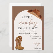 Rustic Cowboy Baby shower Invitation Kaart (Voorkant / Achterkant)
