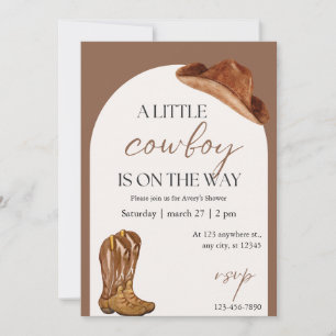 Rustic Cowboy Baby shower Invitation Kaart